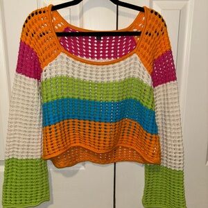 Wild Fable Multicolor Crochet Sweater
